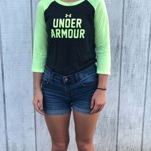 Yellow and gray long sleeve under armour shirt